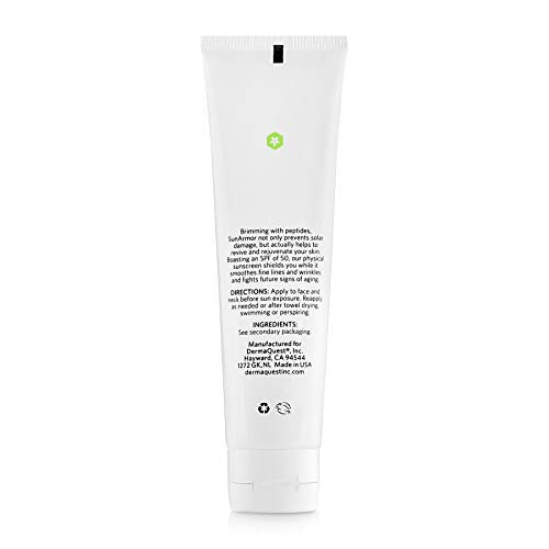 DermaQuest Peptide Vitality SunArmor Sunscreen SPF 50 Anti Aging Titanium Dioxide Zinc Oxide Sunscreen Moisturizer Lotio