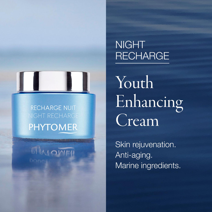 PHYTOMER Night Recharge Hydrating Night Cream Youth Enhancing AntiAging Face Moisturizer UltraSoothing Protective Overni