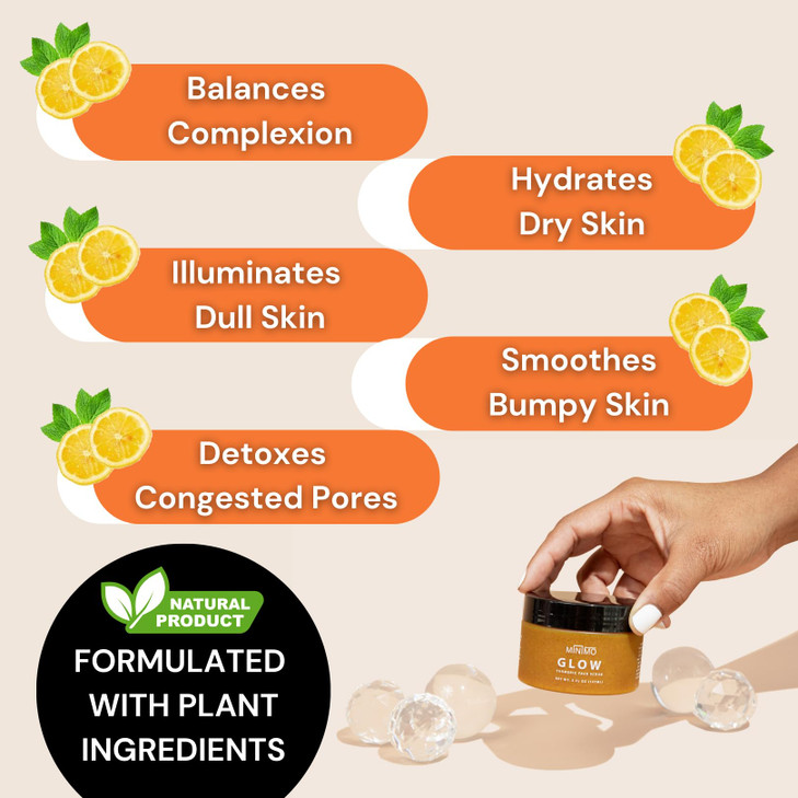 Minimo Glow Turmeric Face Scrub Infused with Turmeric Manuka Honey Cinnamon and Chamomile Face Scrubber for All Skin Typ