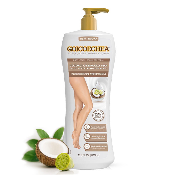 Goicoechea Intense Nourishment Body Lotion with Coconut Oil Prickly Pear Womens Lotion for Dry Skin Body Cream and Moist