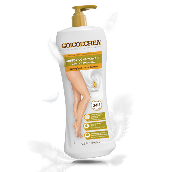 Goicoechea Arnica Chamomile Body Lotion Soothes Tired Legs Hydrates Refreshes Skin NonGreasy Daily Formula Varicose Vein