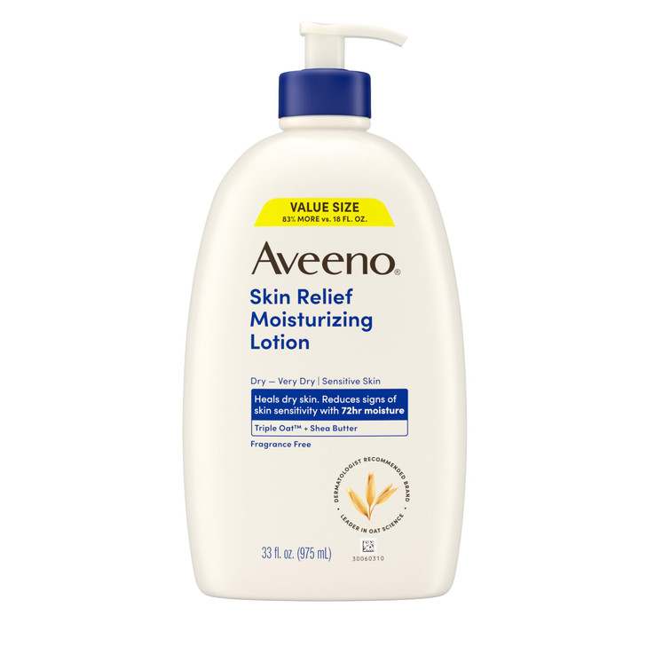 Aveeno Skin Relief Moisturizing Lotion Heals Very Dry Sensitive Skin FastAbsorbing Body Lotion with Triple Oat Shea Butt