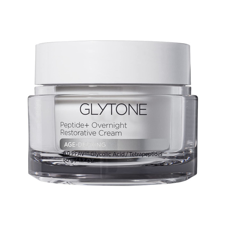 Glytone Peptide Overnight Restorative Cream Age Defying Night Moisturizer for Face Hydrates Plumps Improve Wrinkles Nigh