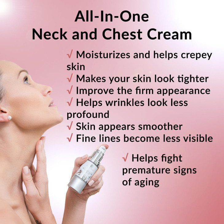 Neck Firming Cream for Sagging Crepey Skin Chest Wrinkles AntiAging Moisturizing Lotion Helps Crepe Eraser Turkey Neck T
