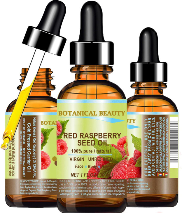 Botanical Beauty Organic RED RASPBERRY SEED OIL 100 Pure Natural Undiluted Virgin Unrefined Cold Pressed Carrier Oil for