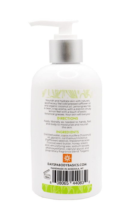 NATURES APOTHECARY Lemongrass Lotion For Dry Skin Silky Nourished Hydrated Skin Hypoallergenic AllNatural PlantDerived M