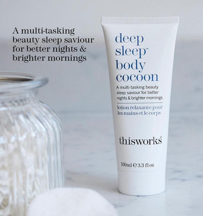 THISWORKS Deep Sleep Body Cocoon Hydrating Body Lotion with Lavender Chamomile Vetivert Soothing Nighttime Moisturizer f