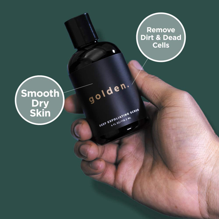 Golden Grooming Co Exfoliating Scrub for Men Deep Cleansing Face Wash with Coconut Oil Aloe Vera Refreshes Revitalizes S