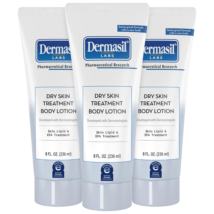Dermasil Body Lotion Dry Skin Treatment 3Pack NonGreasy FastAbsorbing FragranceFree Lotion CrueltyFree 8 Oz Ea