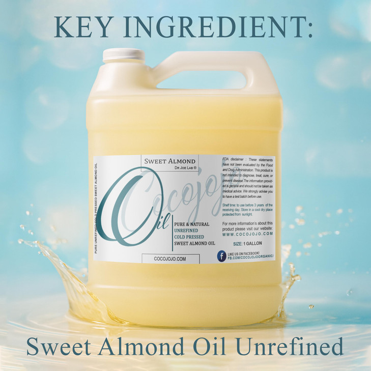 Sweet Almond Oil 1 Gallon 100 Pure Natural Cold Pressed Unrefined Extra Virgin 128 fl oz for Hair Skin Body Nail and Bea