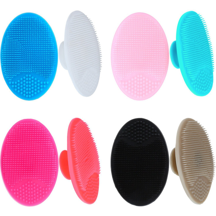 Tatuo 8 Pcs Face Scrubber Soft Silicone Face Scrubber Exfoliator Silicone Facial Cleansing Brush Cradle Cap Wash Brush B