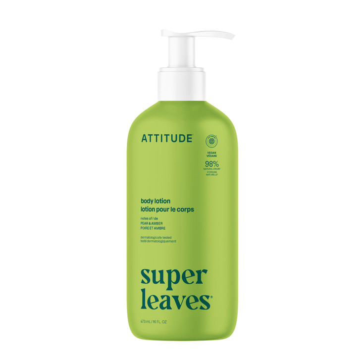 ATTITUDE Body Lotion EWG Verified Vegan CrueltyFree Hydrating Moisturizer for Dry Skin NonGreasy Skin Care Pear Amber Sc