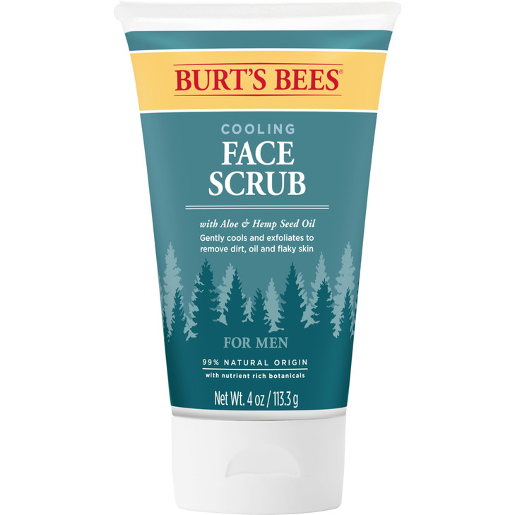 Burts Bees Cooling Face Scrub with Aloe Hemp For Men 4 Ounces