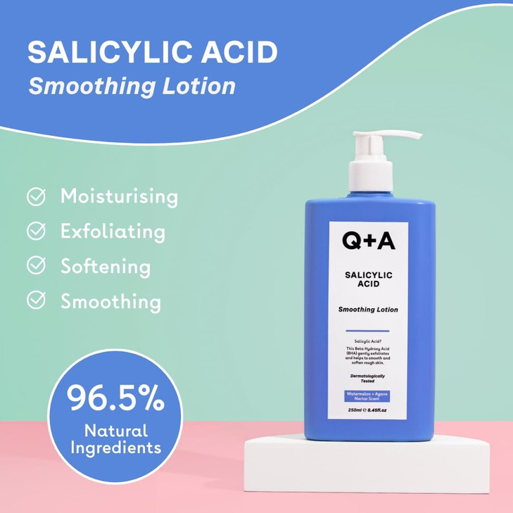 QA Salicylic Acid Smoothing Body Lotion 250ml Body Moizturiser with Watermelon Agave Scent Body Butter Alternative Smoot