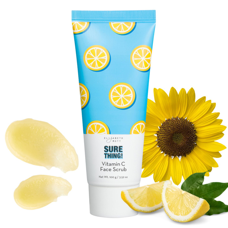 Elizabeth Mott Sure Thing Vitamin C Face Scrub Heat Activated Exfoliating Facial Cleanser for Deep Pore Cleansing Smooth