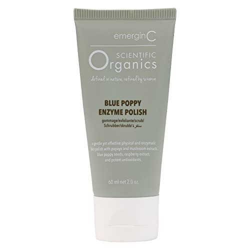 emerginC Scientific Organics Blue Poppy Enzyme Brightening Polish Exfoliating Enzyme Face Scrub Gently Removes Dead Skin