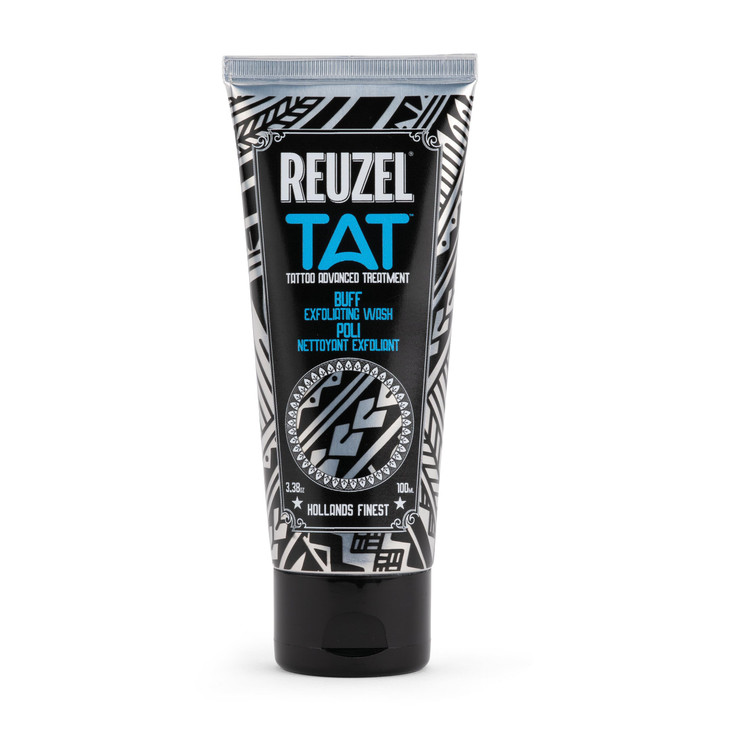 REUZEL Buff Exfoliating Wash Gentle Tattoo Cleanser Scrub Brightens Smooths Reveals Definition and Color NonDamaging Veg