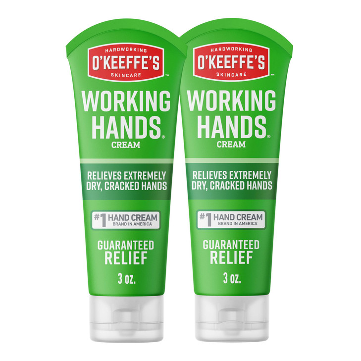OKeeffes Working Hands Hand Cream for Extreme Dryness 3 oz Tube 2 Pack Repairing Skincare for Cracked Dry Hands