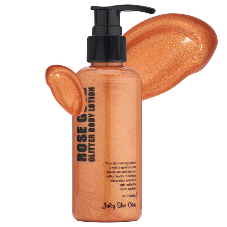 Juicy Skin Care Glitter Body lotion Rose Gold Glitter Body lotion Smoothing Lotion