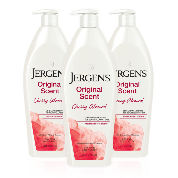 Jergens Original Scent Dry Skin Body Lotion Hand and Body Moisturizer Cherry Almond Essence Dermatologist Tested 21 Oz P