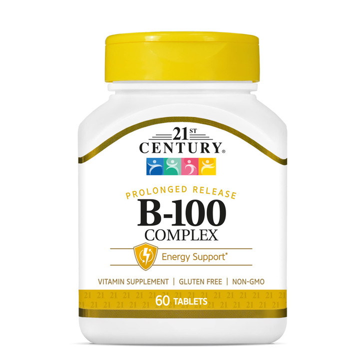 21st Century B 100 Complex Prolonged Release Caplets, 60 Count (Pack of 1)