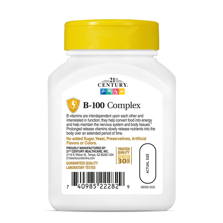 21st Century B 100 Complex Prolonged Release Caplets, 60 Count (Pack of 1)