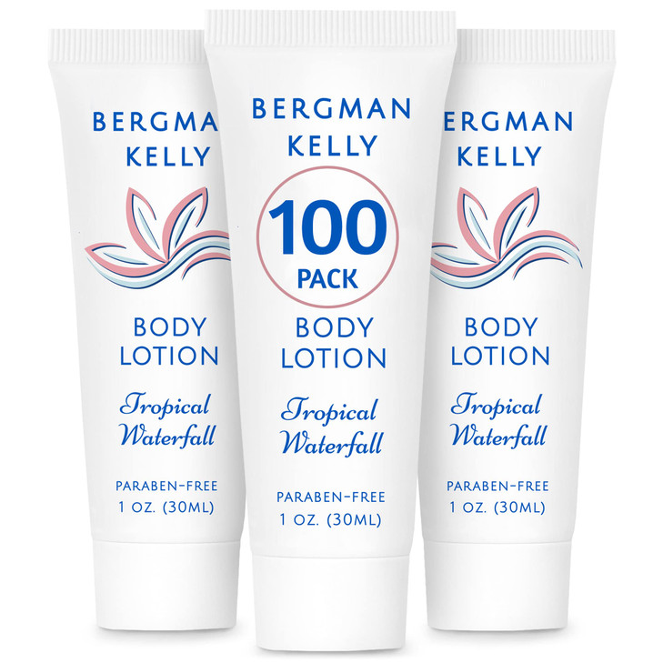 BERGMAN KELLY Travel Size Lotion 1 fl oz 100 PK Tropical Waterfall Delight Your Guests wInvigorating Refreshing Body Lot