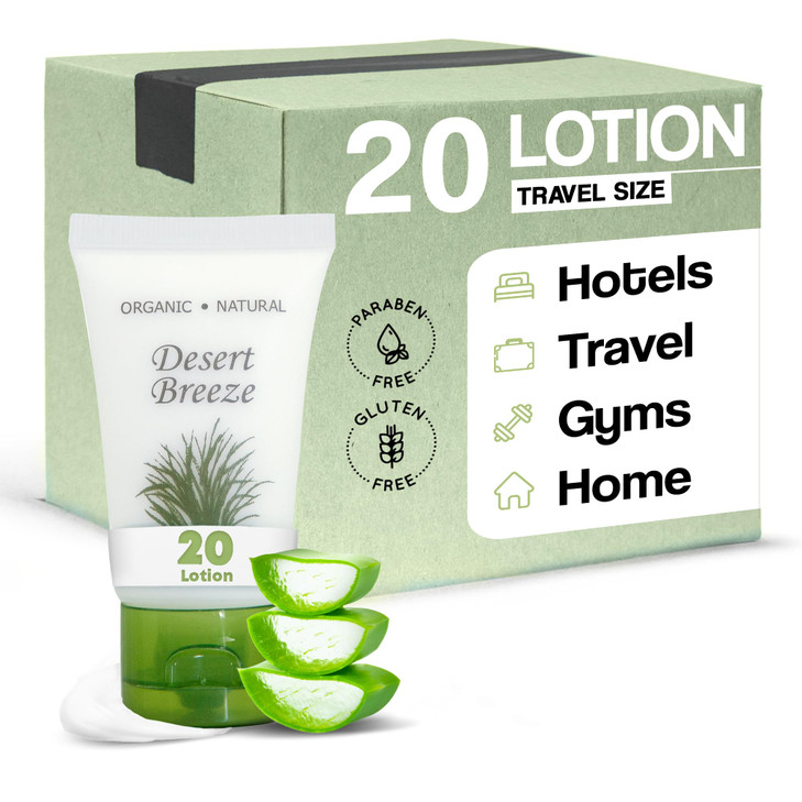 Travel Size Hotel Lotion 20 Count 1 oz Bottles Guest Amenities for Vacation Rentals and Short Term Rentals Paraben Free