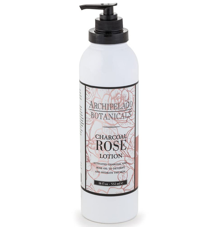 Archipelago Botanicals Charcoal Rose Lotion Hydrating Charcoal Rose Body Lotion for Soft Smooth Skin ParabenFree Phthala