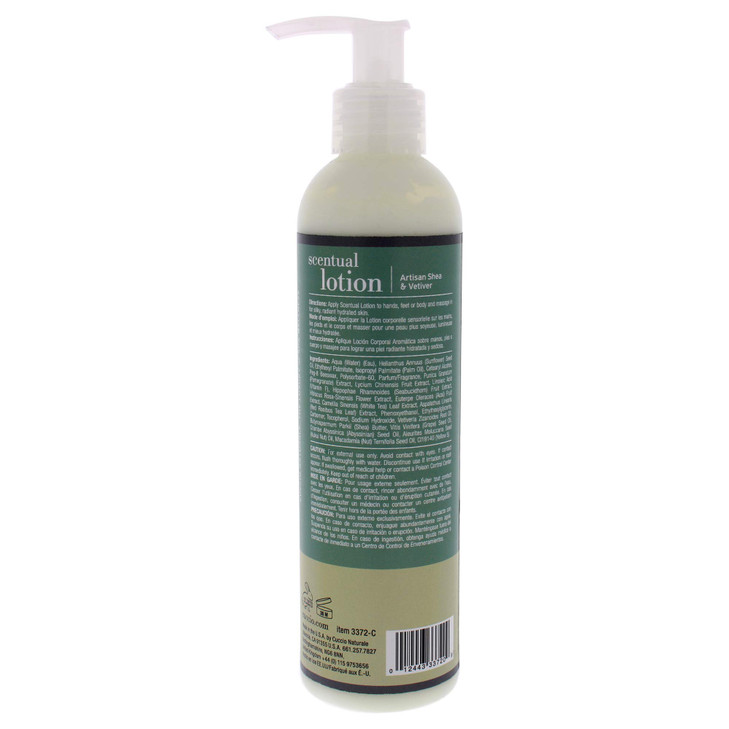 Cuccio Naturale Scentual Lotion Artisan Shea Vetiver 8 oz Body Hand Lotion Hydrating Moisturizer Great for Massage Parab