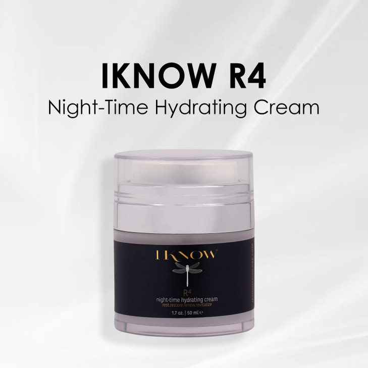 IKNOW R4 NightTime Hydrating Cream Hyaluronic Acid Restorative Night Cream Revitalize with R4 Skincare Moisturizer Face