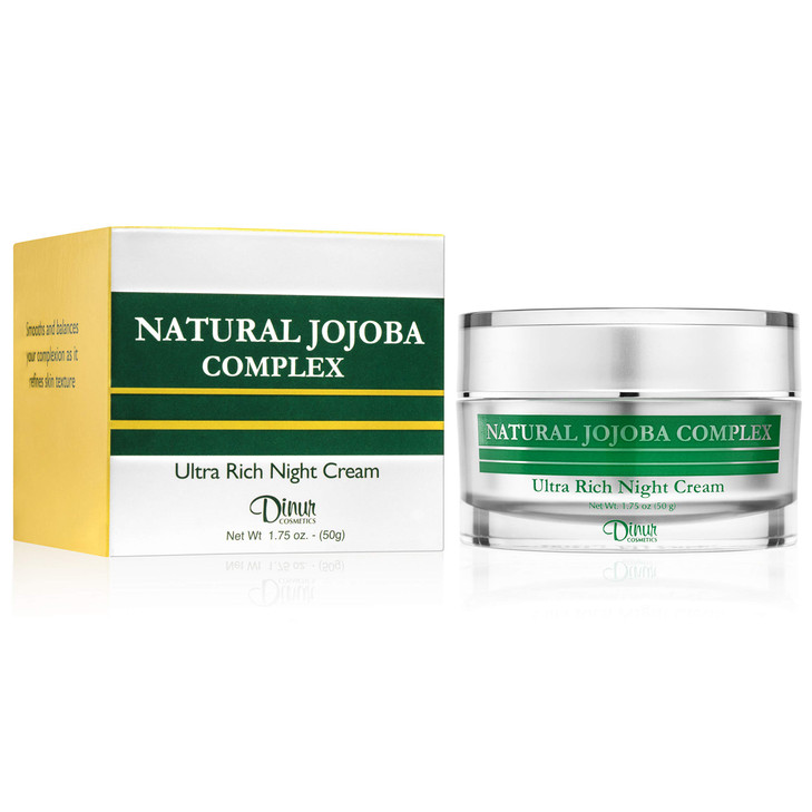 Dinur Cosmetics Natural Jojoba Complex Ultra Rich Night Cream Ultra Hydrating Moisturizer for Flakiness Dryness 175 oz50