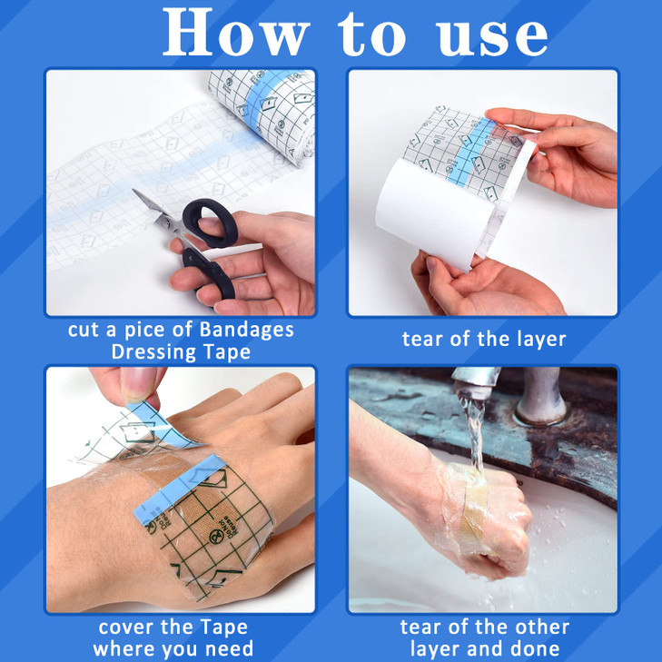 OBTANIM Transparent Waterproof Stretch Clear Adhesive Film Bandage Skin Dressing Tape for Tattoo Aftercare 4 x 394 Inch