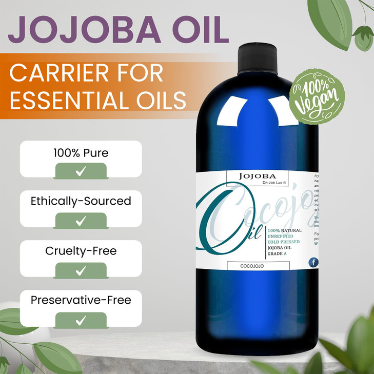 Cocojojo Jojoba Oil Organic Jojoba Oil for Hair Growth for Skin Face 100 Pure Natural Cold Pressed Deep Moisturizing Ant