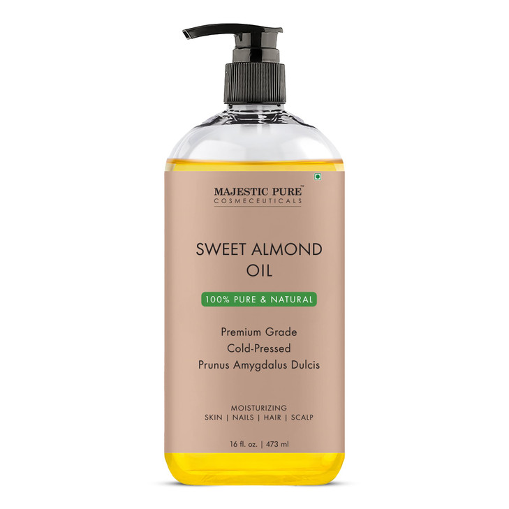 MAJESTIC PURE Sweet Almond Oil Triple A Grade Quality Pure and Natural from Spain Cold Pressed Packaging May Vary 16 fl
