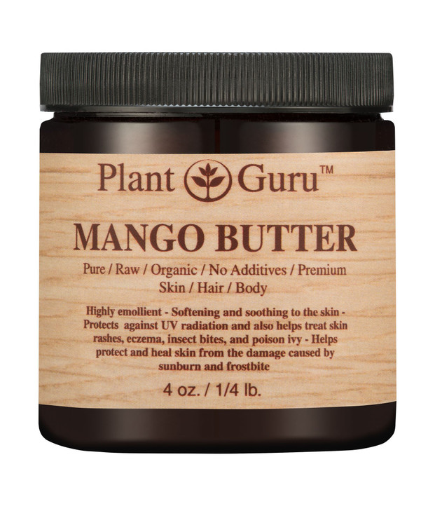 Plant Guru Raw Mango Butter 4 oz 100 Pure Natural Cold Pressed Skin Body and Hair Moisturizer DIY Creams Balms Lotions S