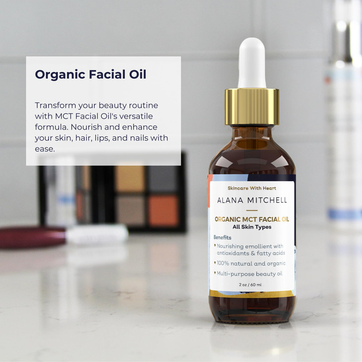 Alana Mitchell Organic MCT Face Oil Natural Coconut Oil for Skin to Hydrate Help Prevent Wrinkles Fine Lines Face Moistu