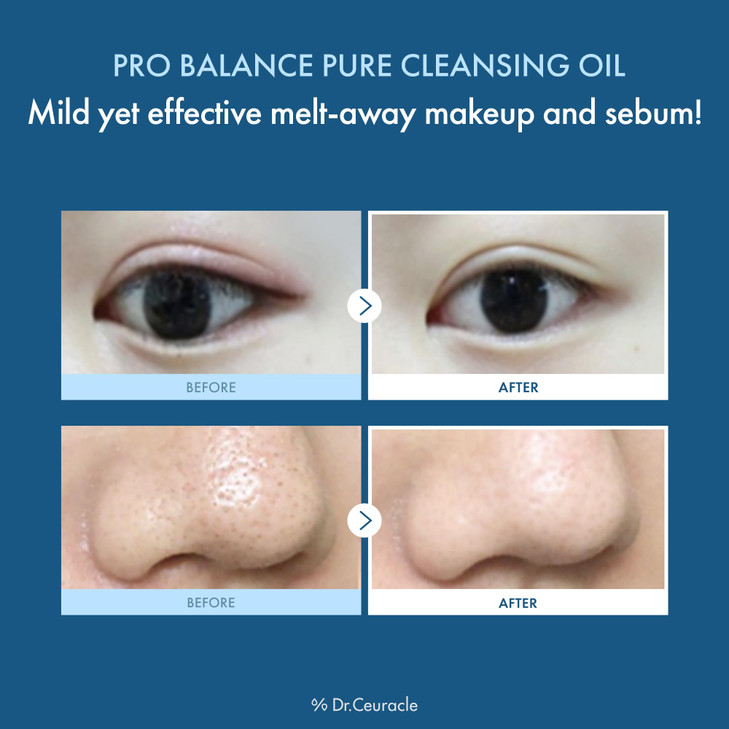 DrCeuracle Pro Balance Pure Cleansing Oil Makeup Sunscreen Remover Oil Cleanser Korean Facial Cleanser with Hydrating Fi