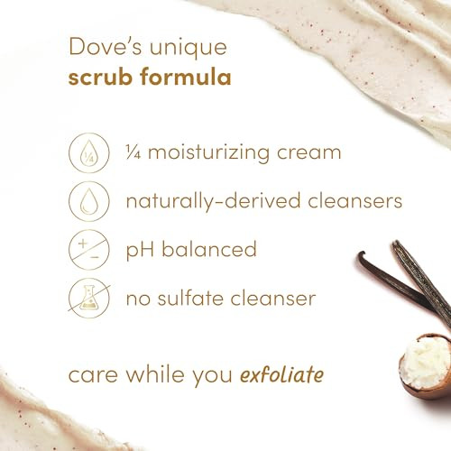 Dove Vanilla Sugar Shea Butter Body Scrub Exfoliates and Deeply Nourishes for Smooth Radiant Skin 15 oz
