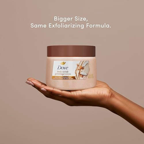 Dove Brown Sugar and Coconut Butter Body Scrub Exfoliates and Deeply Nourishes for Smooth Radiant Skin 15 oz
