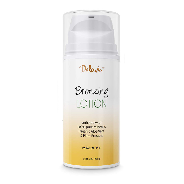 Deluvia Body Shimmer Wash Off Bronzing Lotion After Sun Leg Makeup Illuminating Body Moisturizer Bronzer for Body and Fa