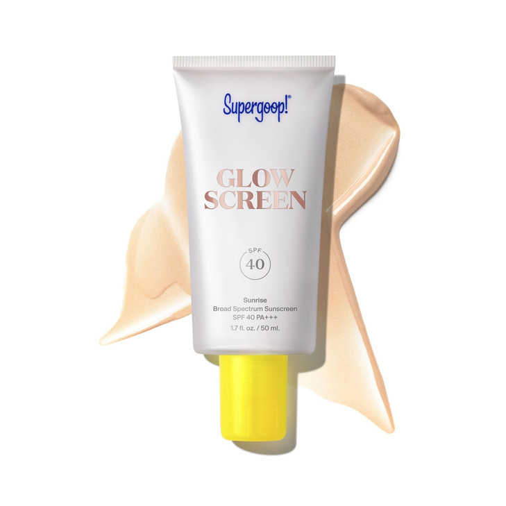 Supergoop Glowscreen SPF 40 Sunrise Champagne Glow 17 fl oz Glowy Primer Broad Spectrum Tinted Sunscreen Helps Filter Bl