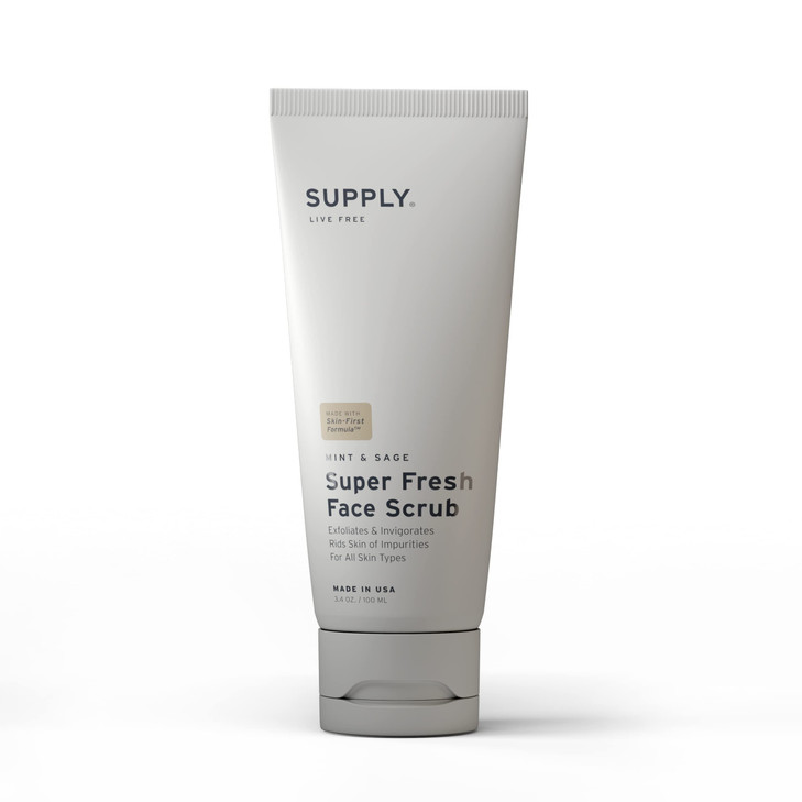 Supply Mens Face Scrub Planbased Mens Exfoliating Face Scrub with Biodegradable Beads Aloe Tea Tree Mint Natural Cleanse