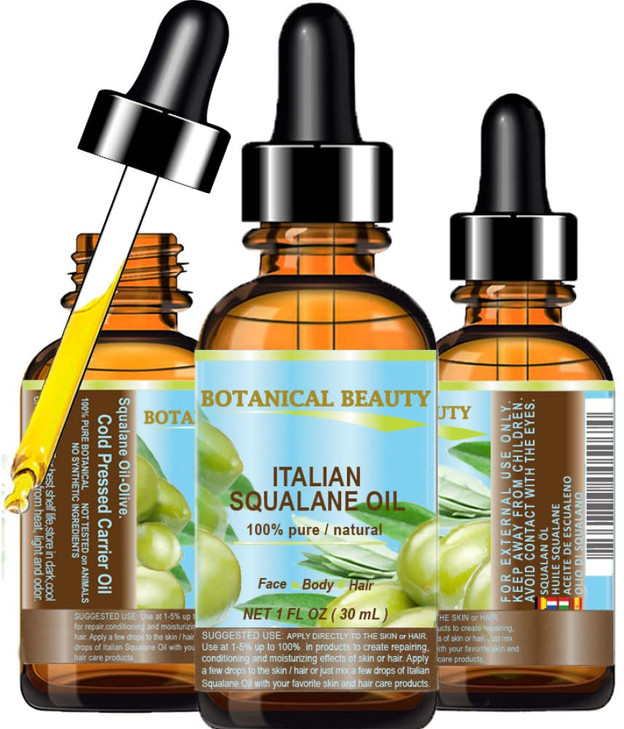 Botanical Beauty SQUALANE Italian Olive 100 Pure Natural Undiluted Oil 100 UltraPure Moisturizer for Face Skin Body Hair