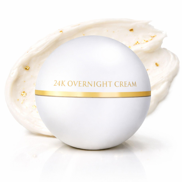 Orogold White Gold 24K Overnight Cream Night Moisturizer with Gold Shea Butter Vitamin E Deep Hydrating Cream for SoftLo