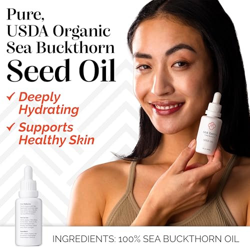 sibu Premium Himalayan Sea Buckthorn Seed Oil USDA Organic 30ml Amazing for Sensitive Skin Breakouts Irritation