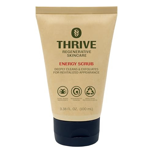 Thrive Natural Care Face Scrub Gentle Exfoliating Face Wash Provides Deep Cleanse Improves Skin Texture Unclogs Pores Ve