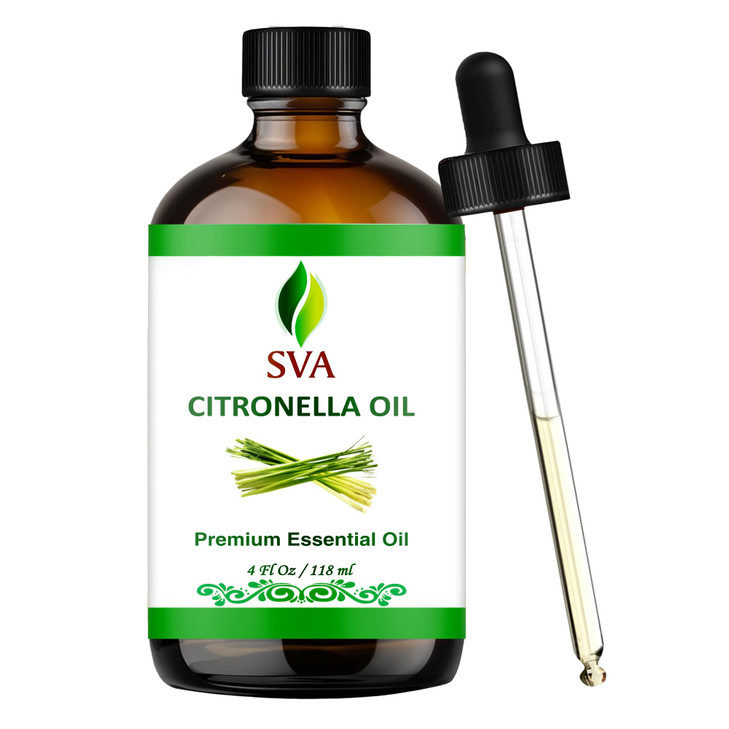 SVA Citronella Essential Oil 4 Fl Oz 100 Natural Citronella Oil for Diffuser Hair Care Face Skin Care Aromatherapy Scalp