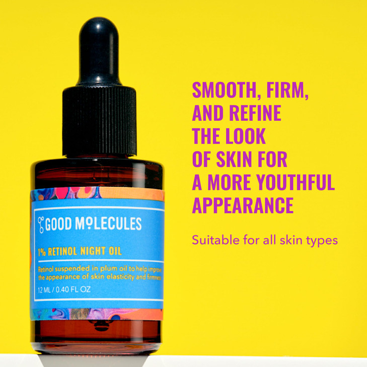 Good Molecules 1 Retinol Night Oil Retinol and Rosehip Face Oil Formula for Look of Fine Lines Wrinkles AntiAging Skin F