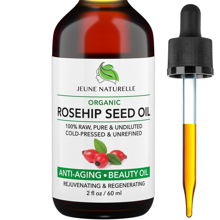 Rosehip Oil Pure Virgin Cold Pressed From Whole Berries Pulp Seeds Natural Deep Orange Hue for Intensive Skin Repair Und